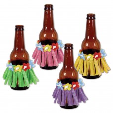 The Beistle Company Drink Hula Skirts 4 Piece Decorative Bottle Set TBCY1143